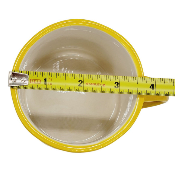 Anthropologie Monogram Coffee Mug Yellow Letter K Initial Hand Painted Tea Cup - Picture 7 of 7